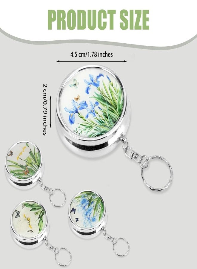 HMIEPRS 4Pcs Portable Pocket Ashtray with Lid, Stainless Steel Cigarettes Circular Ashtray with Key Chain, Mini Ash Holder for Outdoor Travel Car Use - Image 3